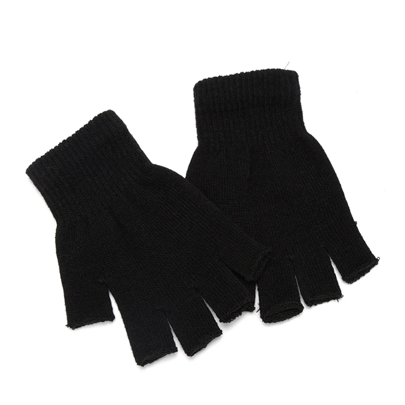 Street Fashion Gloves - Gants noirs unisexes demi-doigt sans doigts,
