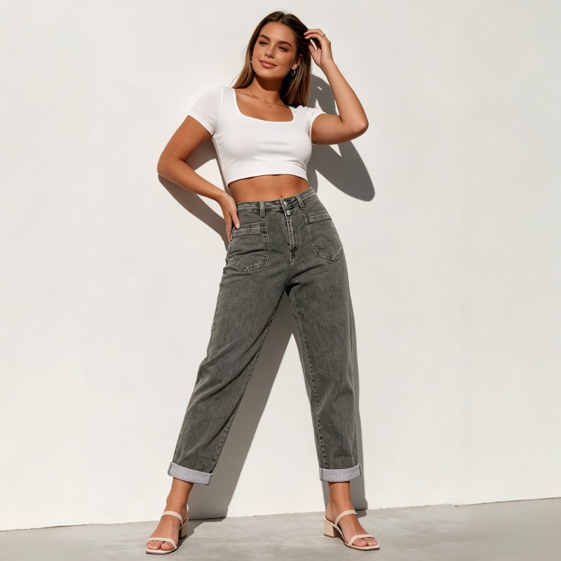 Street Fashion Jeans Women - Jean évasé rétro ample en denim