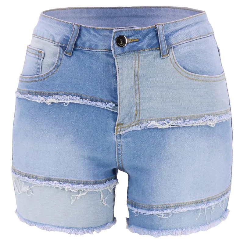 Street Fashion Jeans Women - Shorts en jean délavé, style streetwear