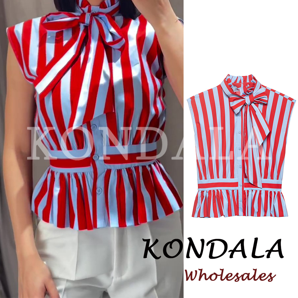Street Fashion Vest - KONDALA Chic Blouse Rayée Y2K Femme,