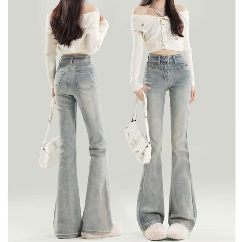 Street Fashion Jeans Women - Vente Flash : Jeans évasés de
