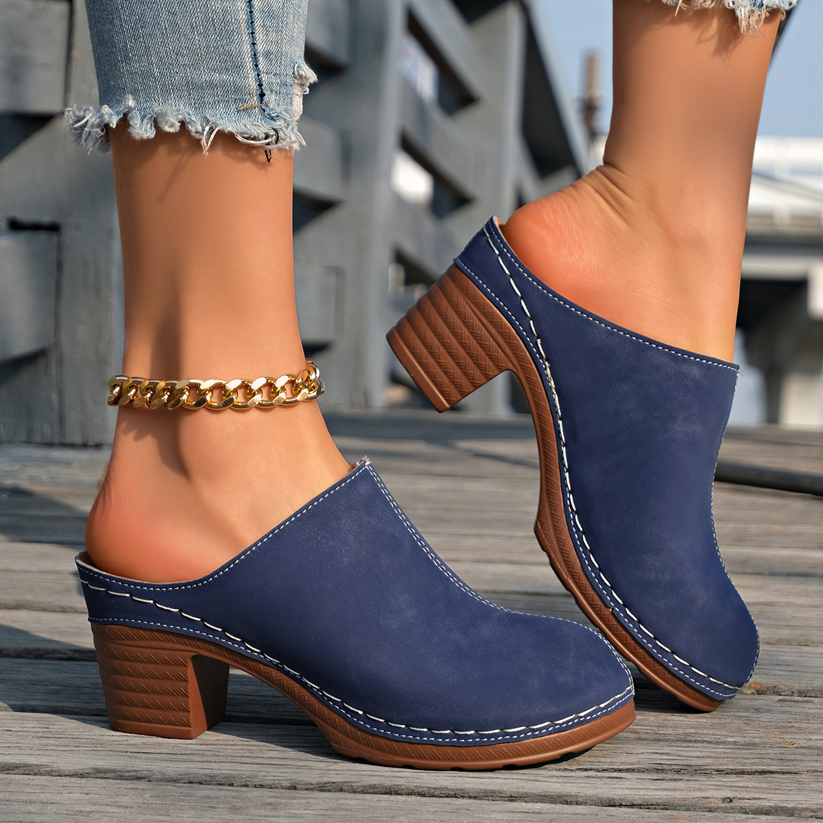 Street Fashion Events - Sandales matelassées pour femmes, mules élégantes
