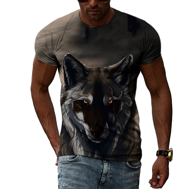 Street Fashion Elements - T-shirt imprimé Animal pour hommes, décontracté,