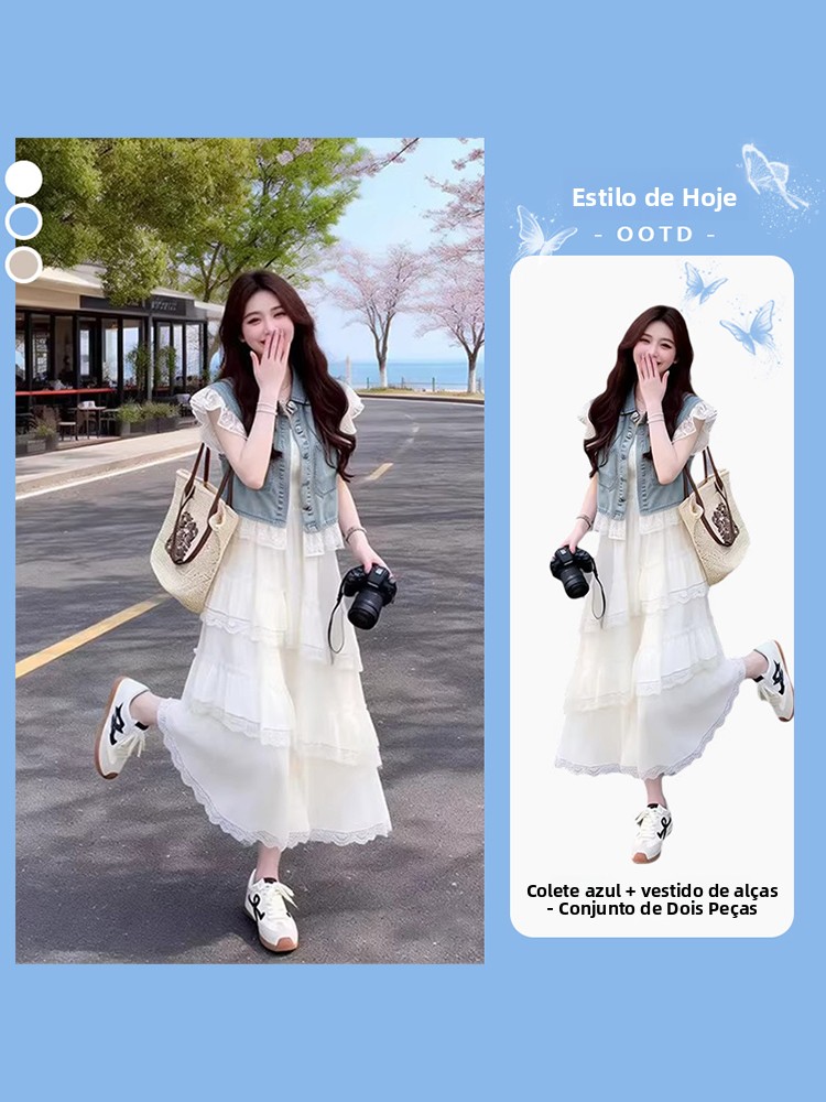Street Fashion Vest - Ensemble deux pièces d'été en jean