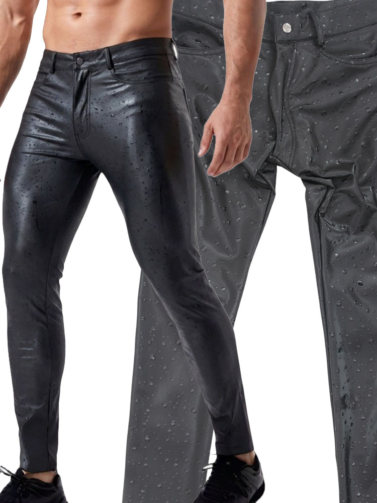 Street Fashion Jeans Men - Pantalon en jean en similicuir PU