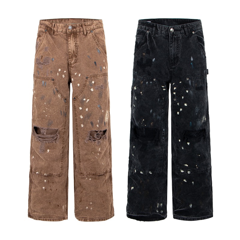 Street Fashion Jeans Men - Pantalon en jean déchiré à jambe