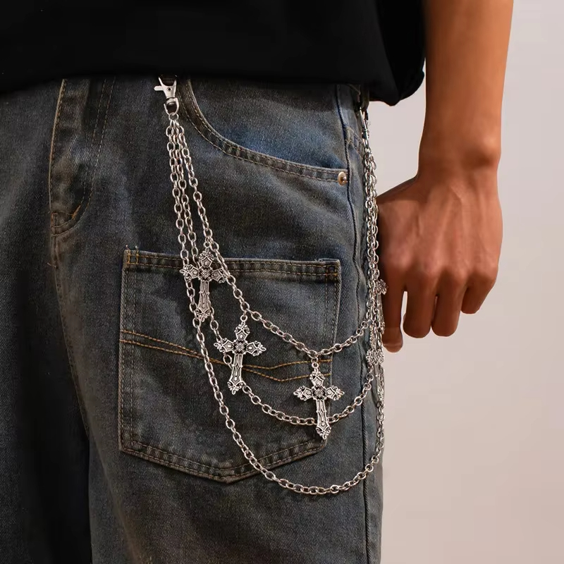 Chaîne de pantalon punk en mét - Street Fashion Jeans Women avis et prix