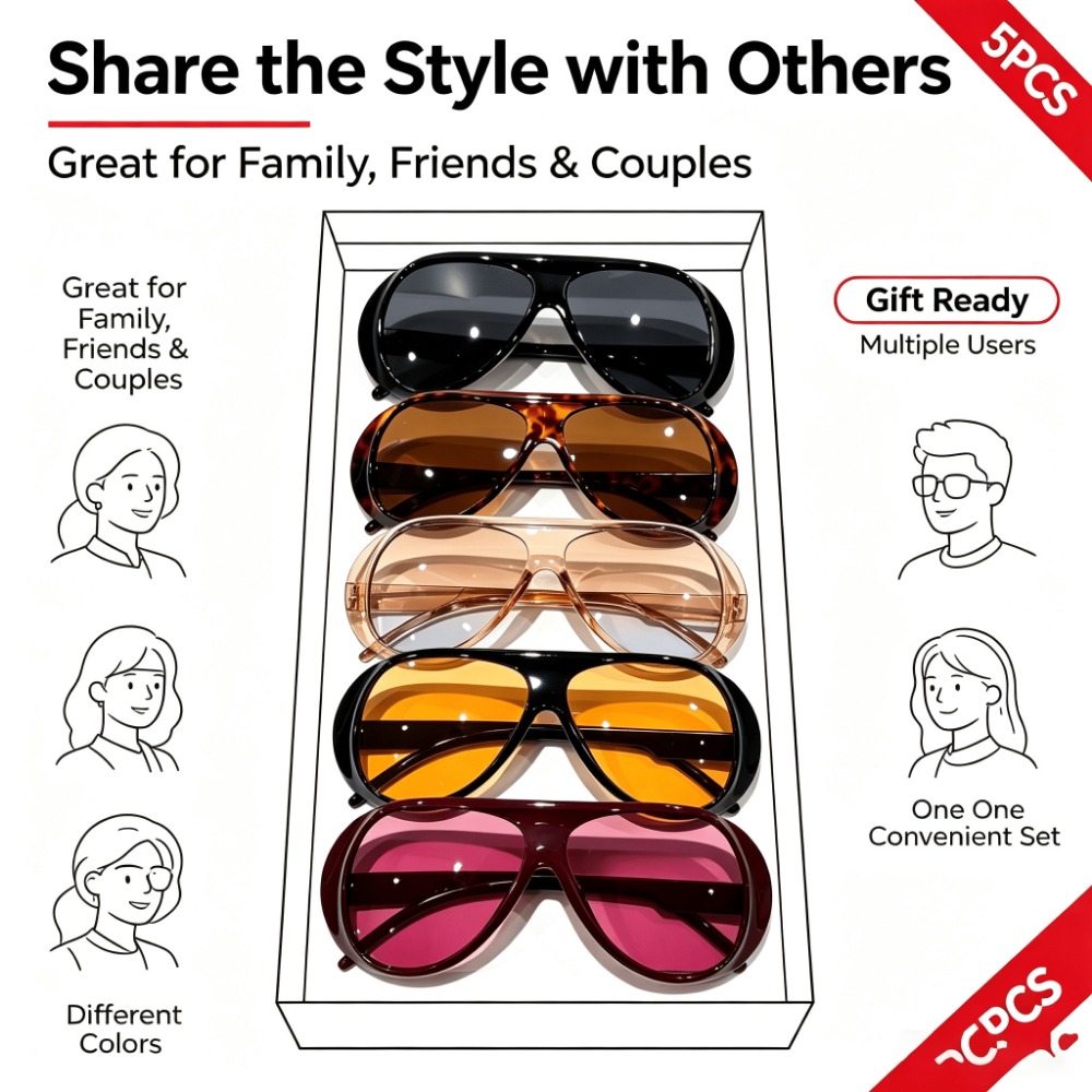 Lot de 5 – Lunettes de soleil  - Street Fashion Events avis et prix