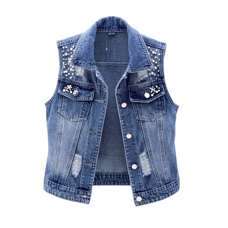 Gilet en jean pour femme, orné - Street Fashion Jeans Women avis et prix