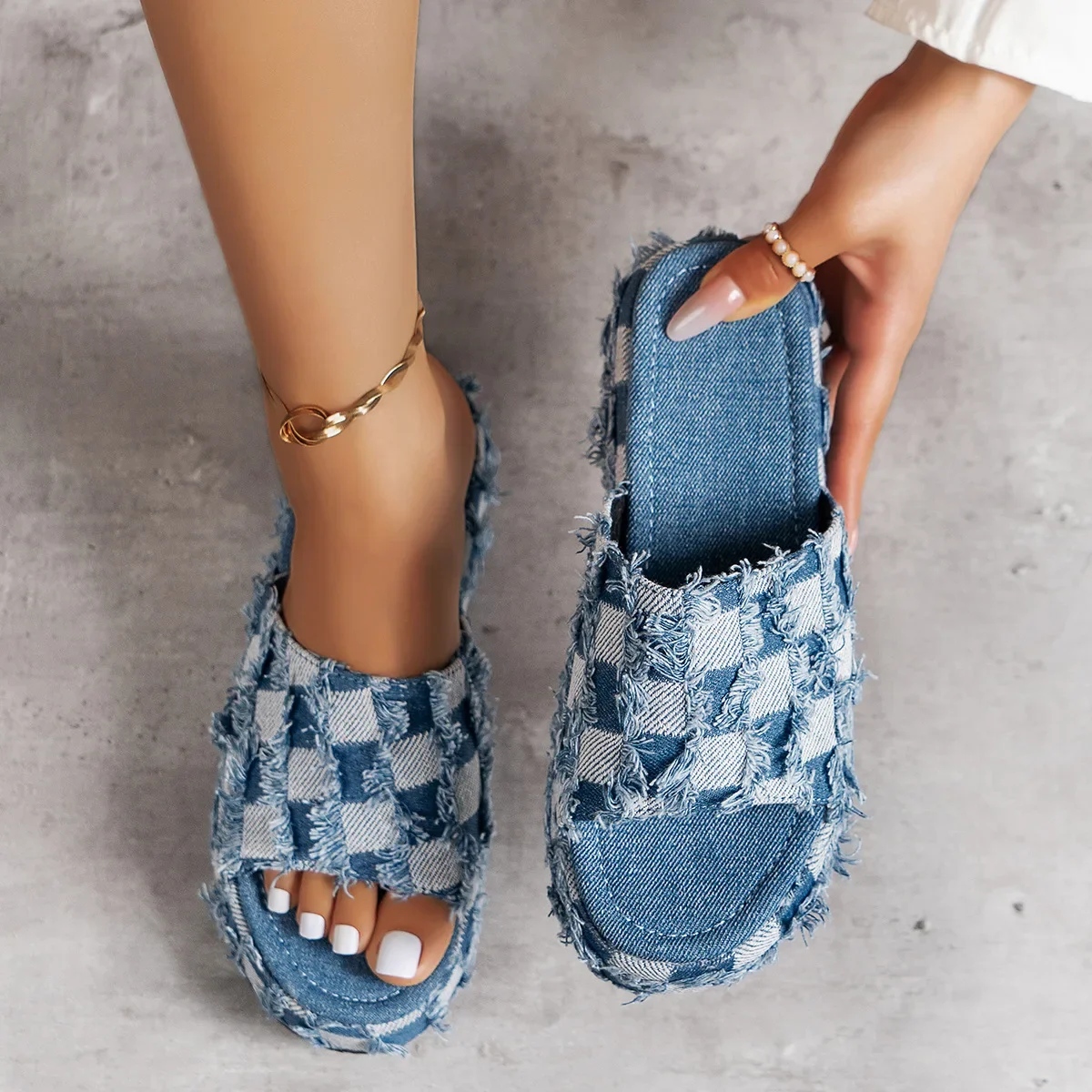 Sandales en Denim à Semelles C - Street Fashion Jeans Women avis et prix