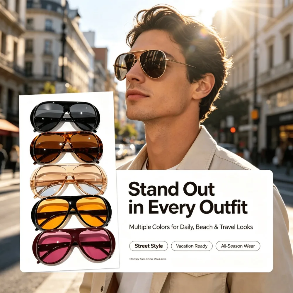 Lot de 5 – Lunettes de soleil  - Street Fashion Events avis et prix