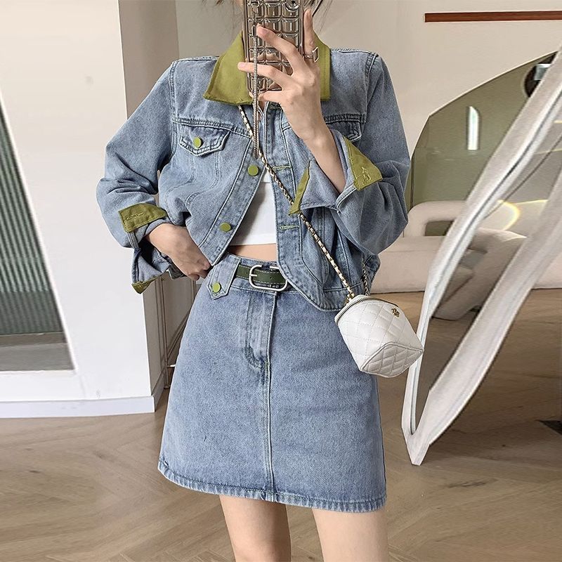 Denim manteaux Mini jupes deux - Street Fashion Jeans Women avis et prix