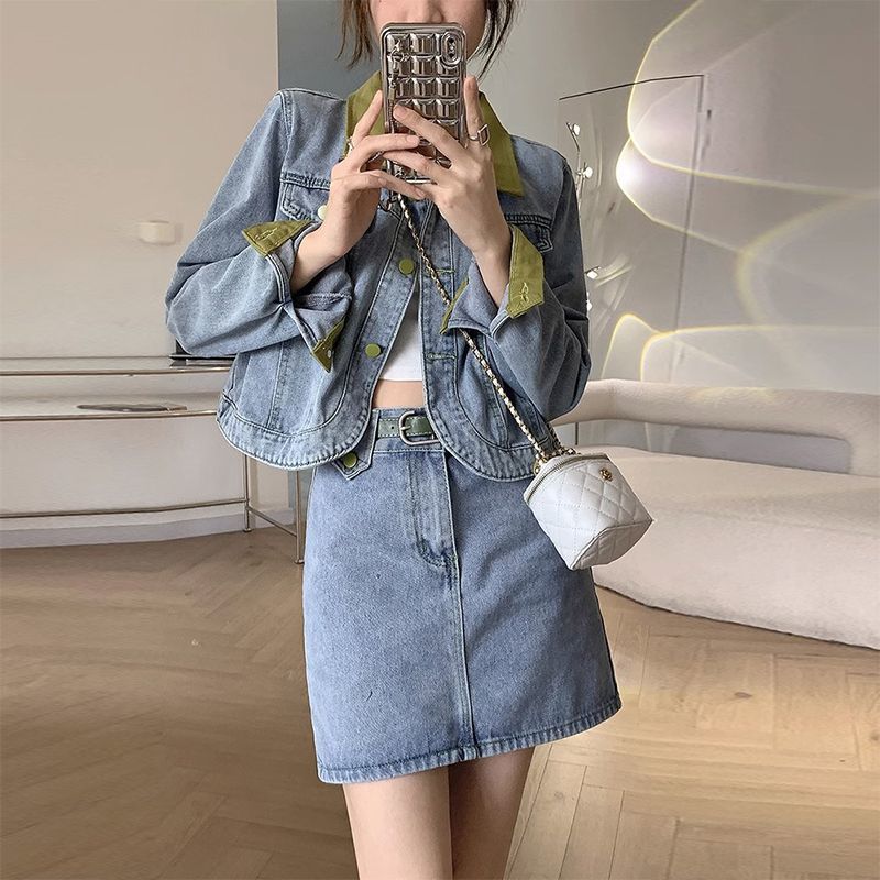 Denim manteaux Mini jupes deux - Street Fashion Jeans Women avis et prix