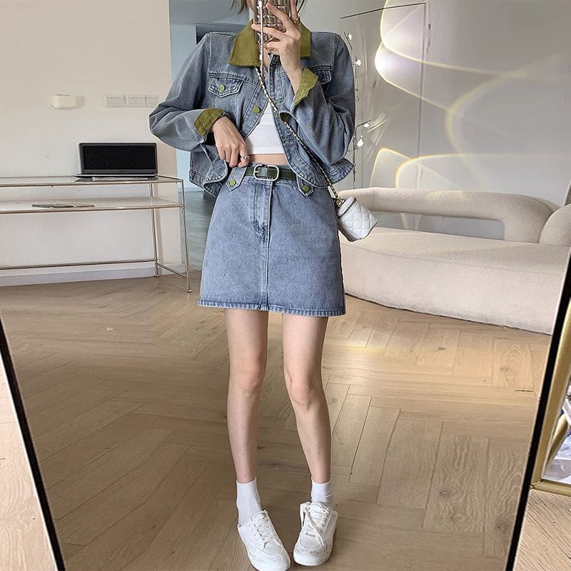 Denim manteaux Mini jupes deux - Street Fashion Jeans Women avis et prix
