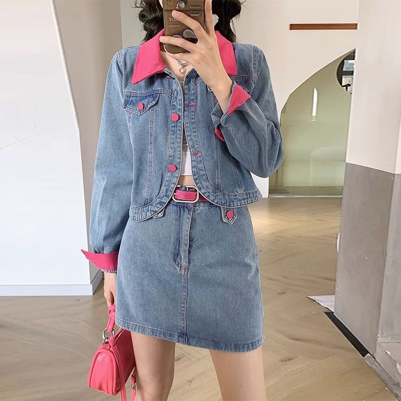 Denim manteaux Mini jupes deux - Street Fashion Jeans Women avis et prix