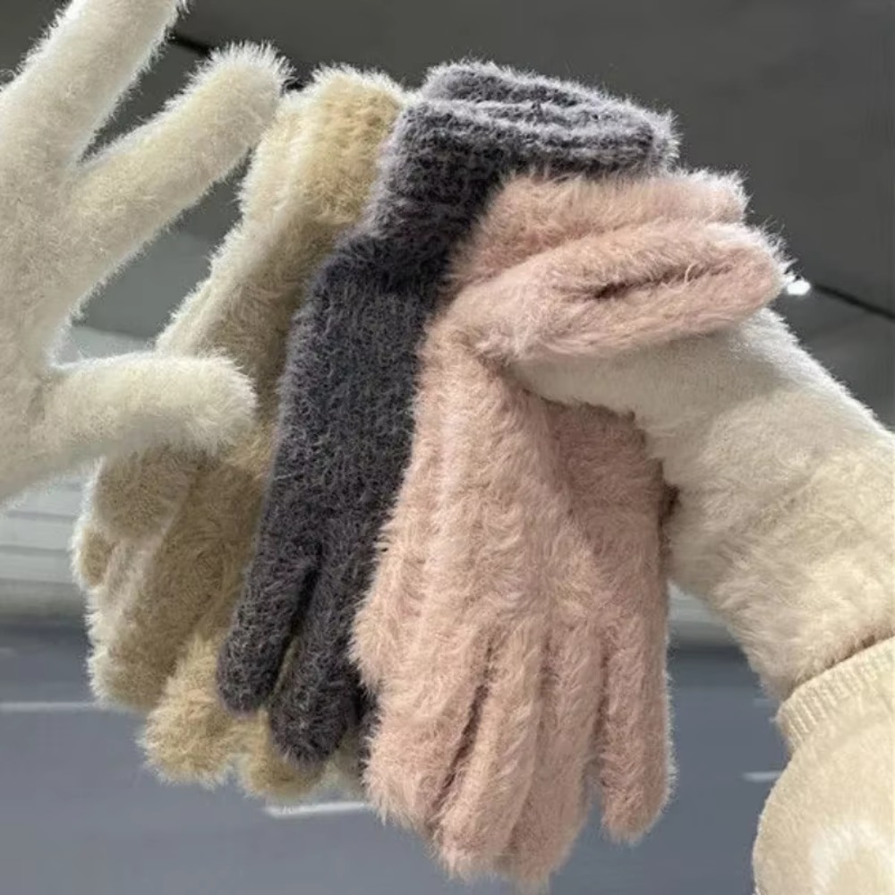 Gants en fourrure épais et ten - Street Fashion Gloves avis et prix