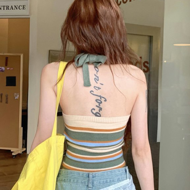 Débardeur tricoté à rayures de - Street Fashion Vest avis et prix