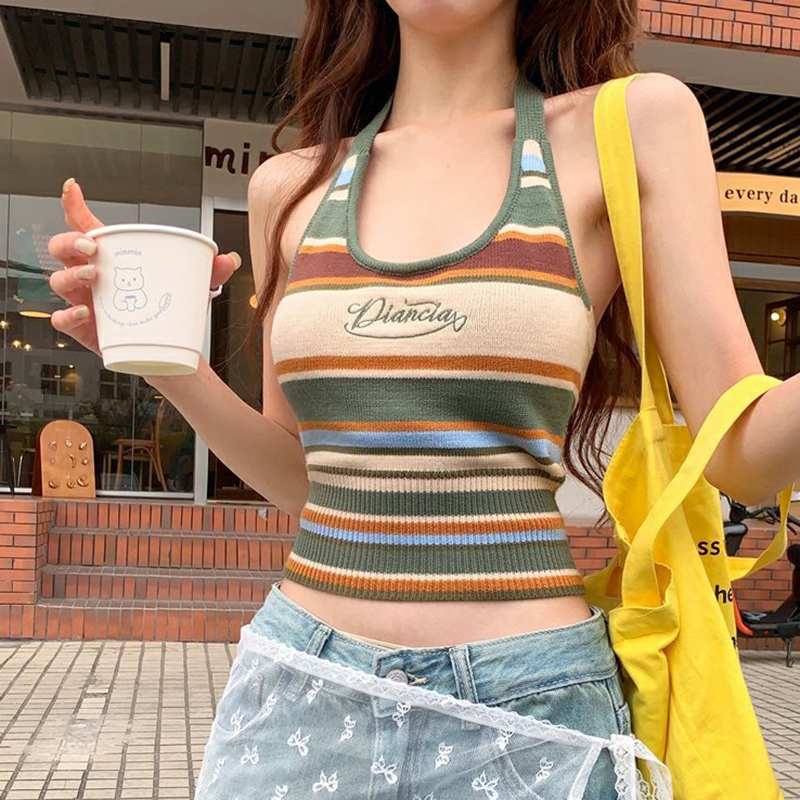 Débardeur tricoté à rayures de - Street Fashion Vest avis et prix