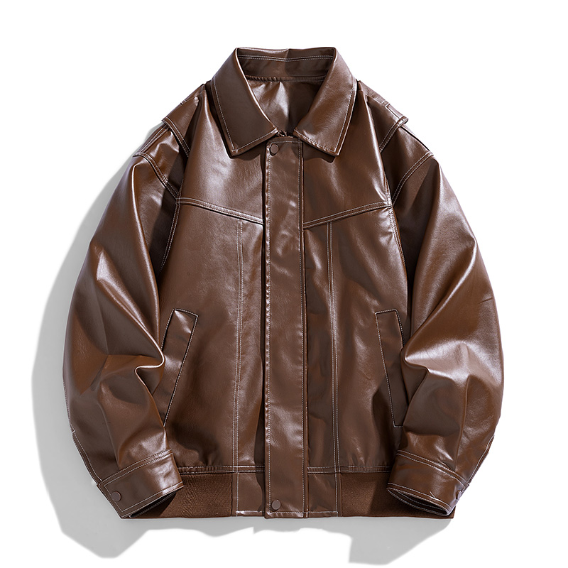 Veste en cuir PU rétro américa - Street Fashion Couple avis et prix