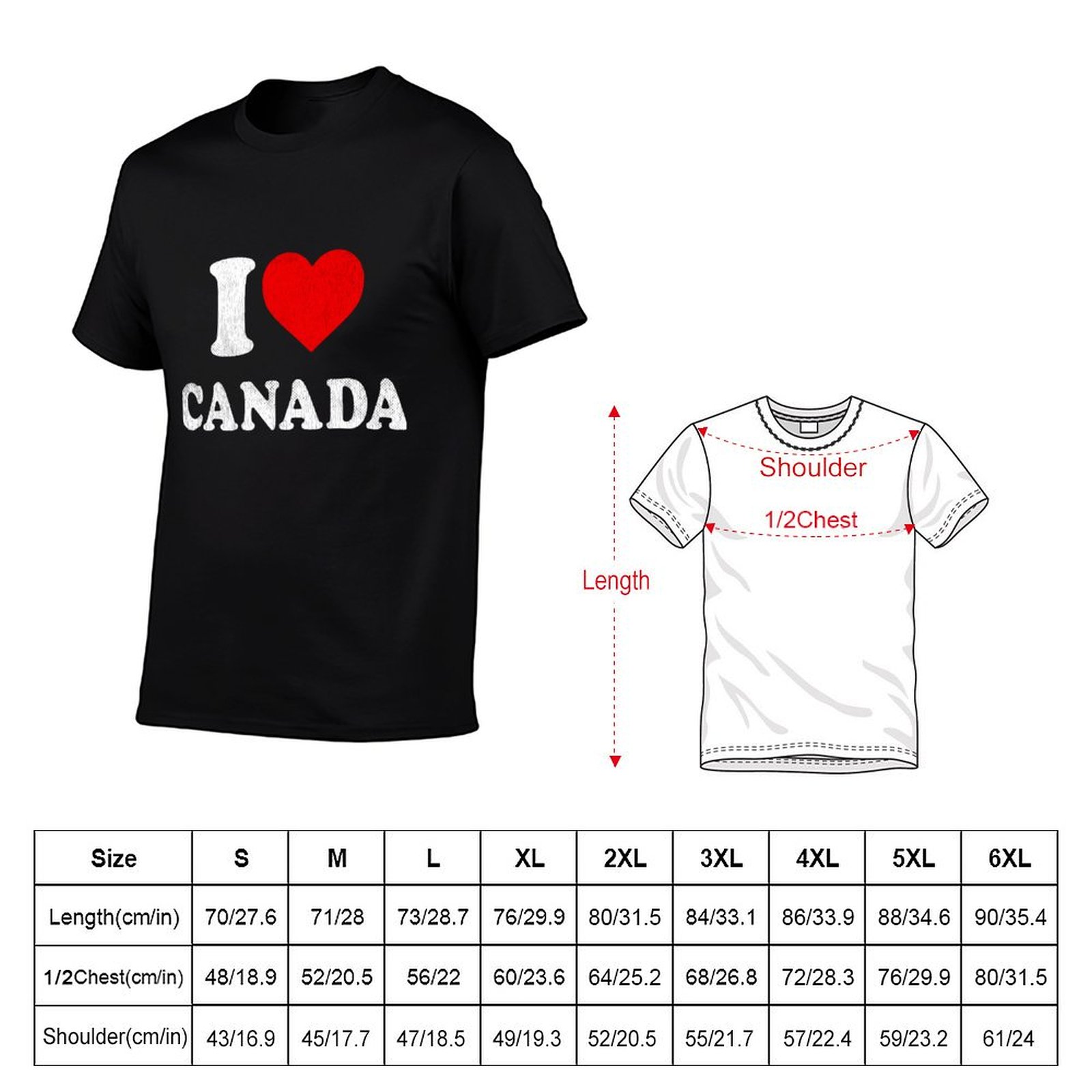 T-shirt Souvenir I Love Canada - Street Fashion Canada avis et prix